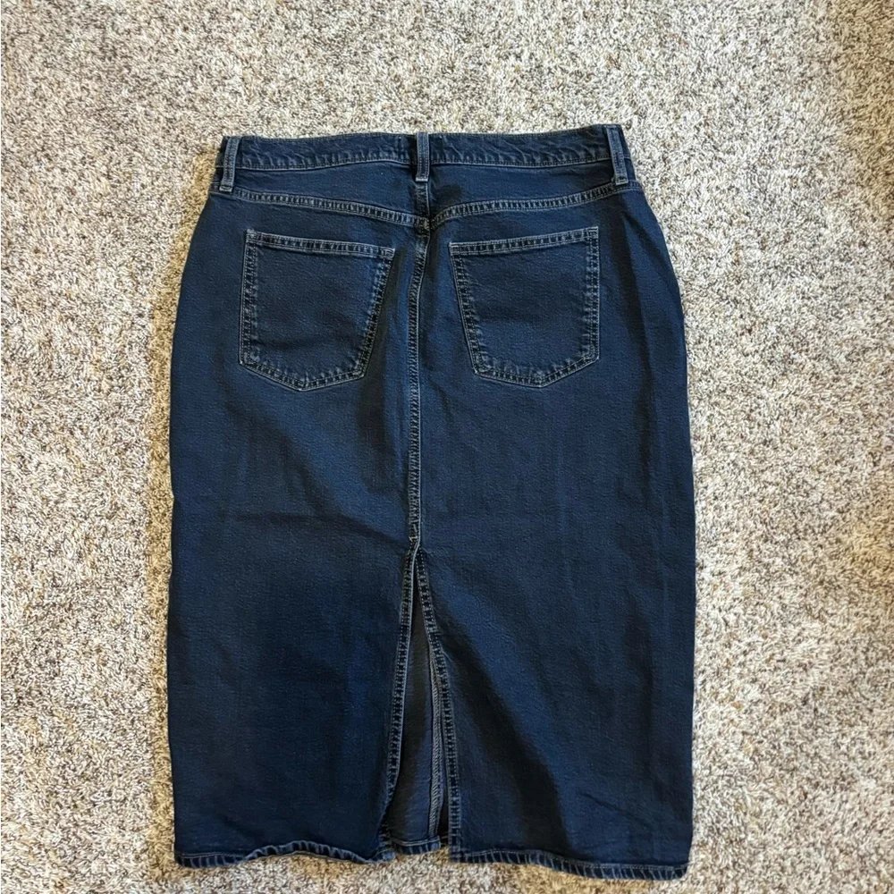 Classic Dark Blue Denim Skirt - Picture 2 of 2